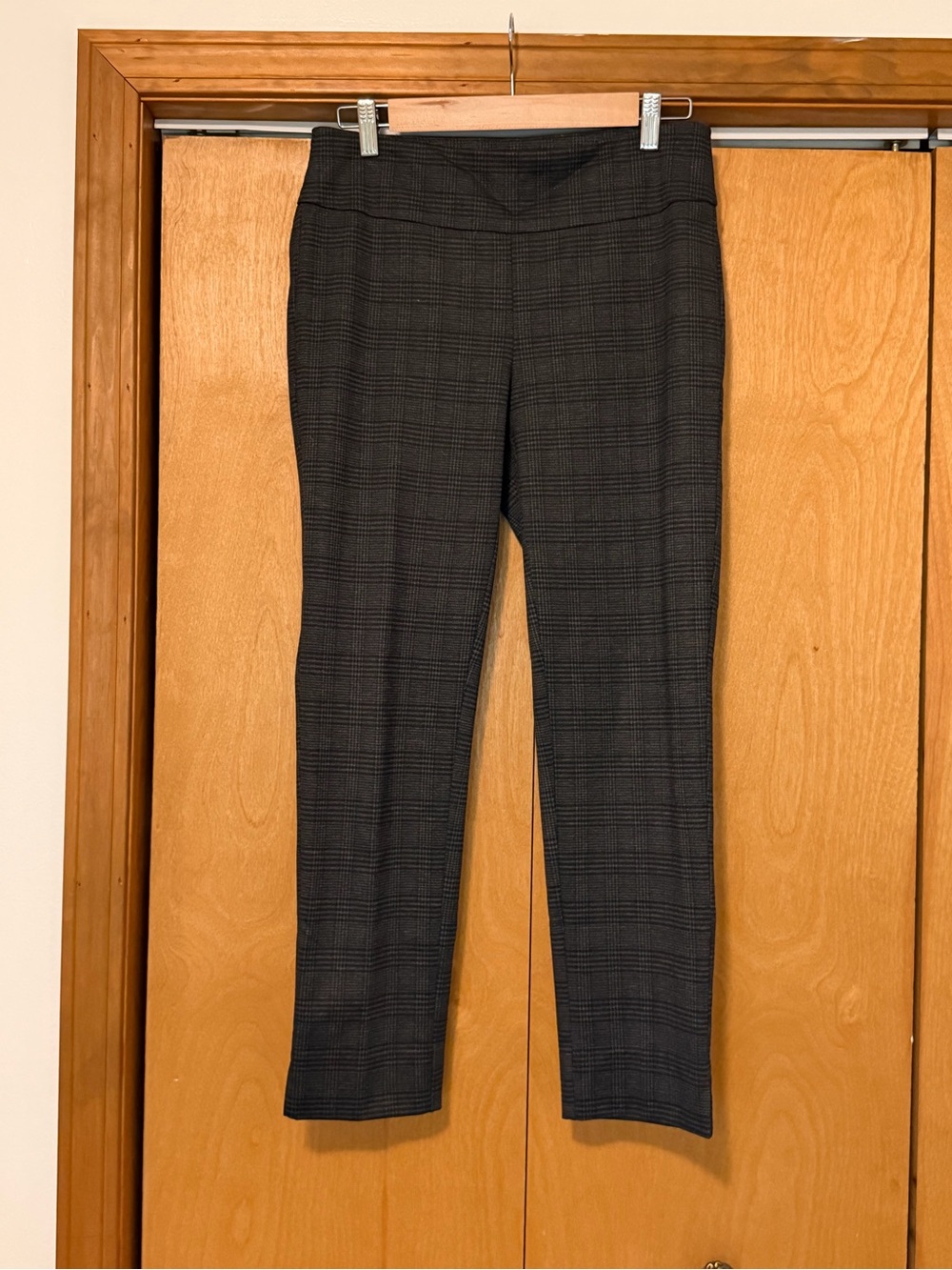 Zac & Rachel Charcoal Plaid Straight Leg Pants
